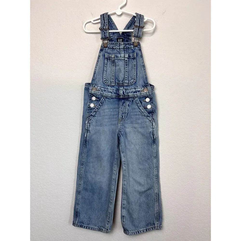 Gap Light Blue Denim Overalls - Size 4-5, Preowned